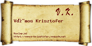 Vámos Krisztofer névjegykártya